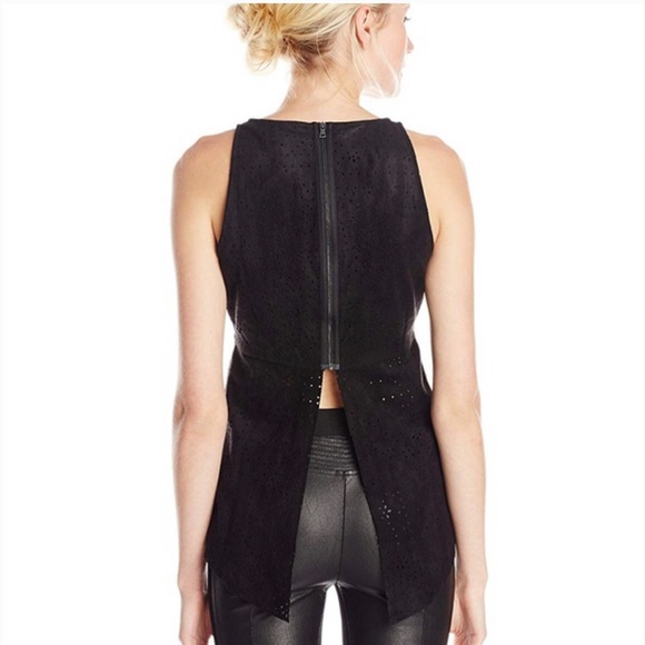 BCBGMaxAzria Tops - BCBG Caralyn black suede cut out sleeveless top
